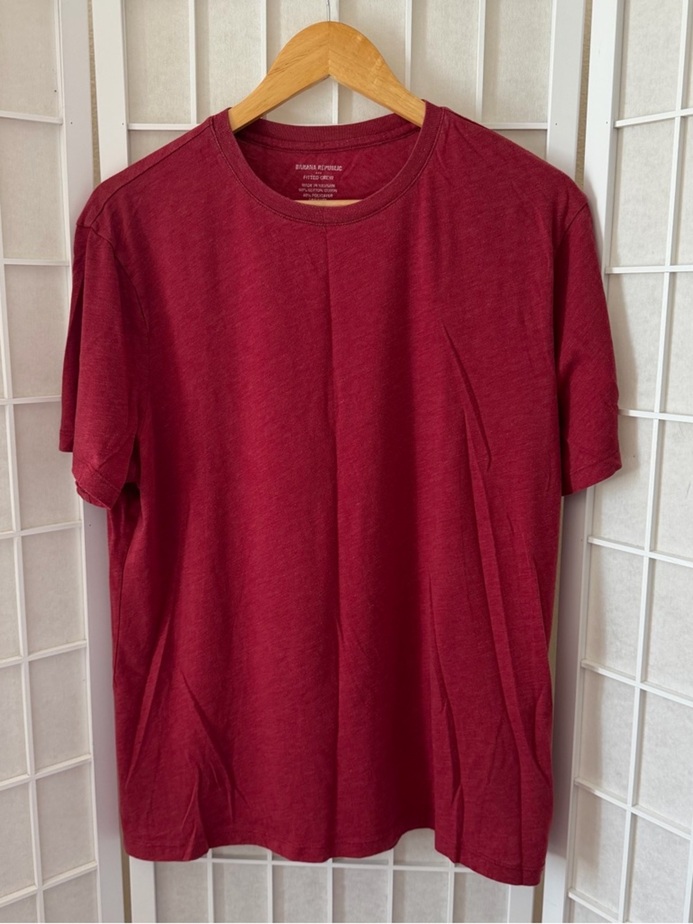 Banana Republic Red Fitted Crew Tee T-Shirt Large